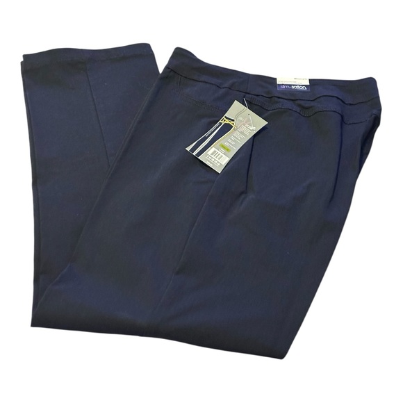 NWT black Slim - Station Straight Leg Pants Size 14W Pull Up. Very Slimming. NEW - Picture 3 of 6
